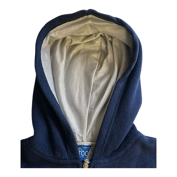 Vintage Winnie The Pooh 1/4 Zip Hoodie Fall Leaves Women's Medium Sz Blue Fleece - Picture 12 of 16